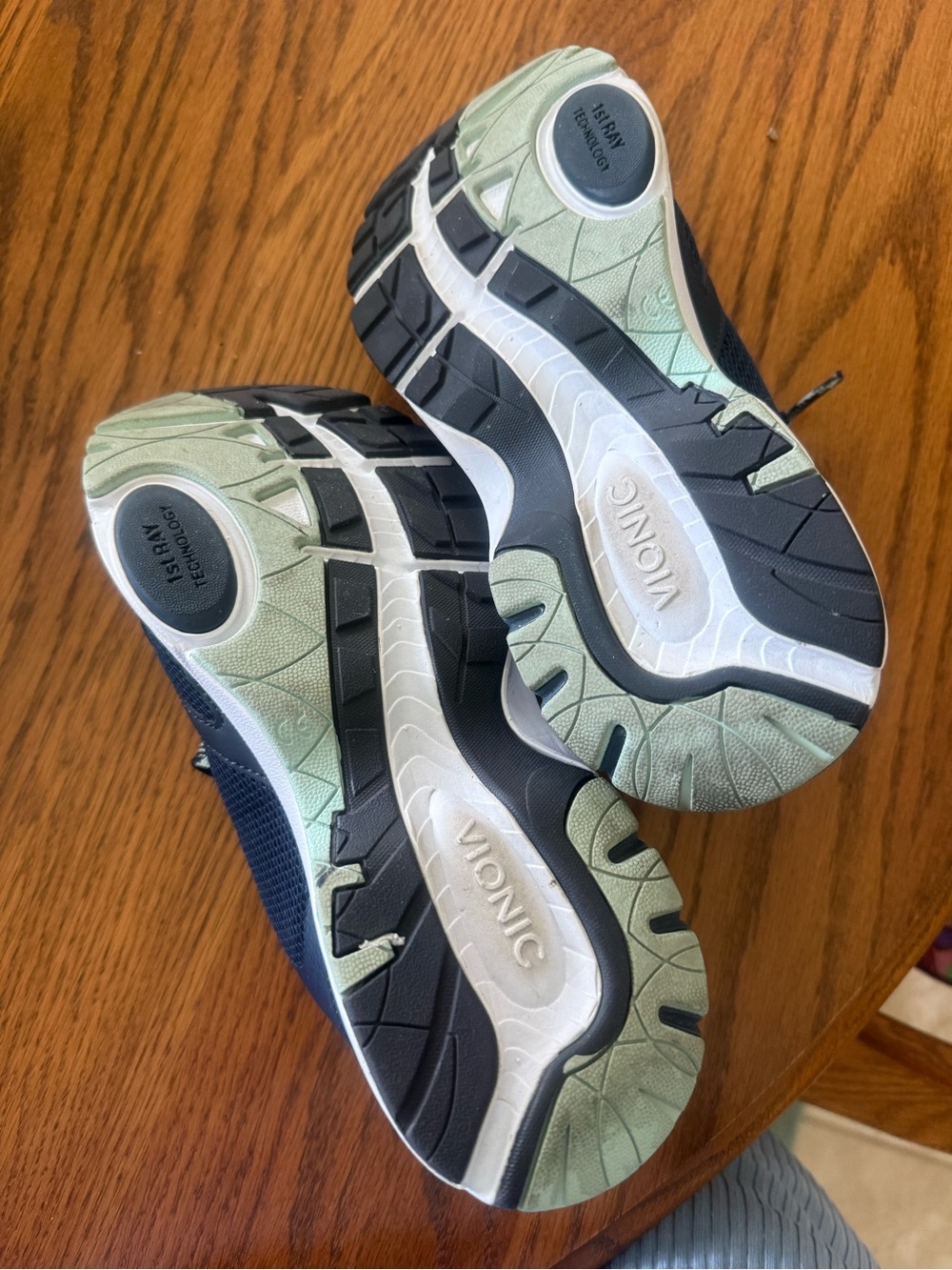 Like new Vionic Navy and Light Blue Lace-Up Sneakers - Picture 6 of 7